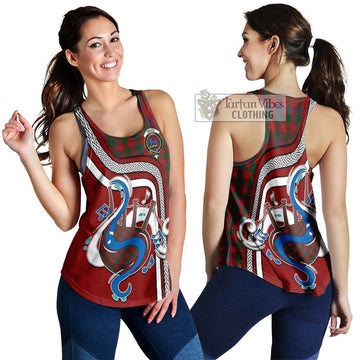 Bruce Old Tartan Women's Racerback Tanks with Epic Bagpipe Style