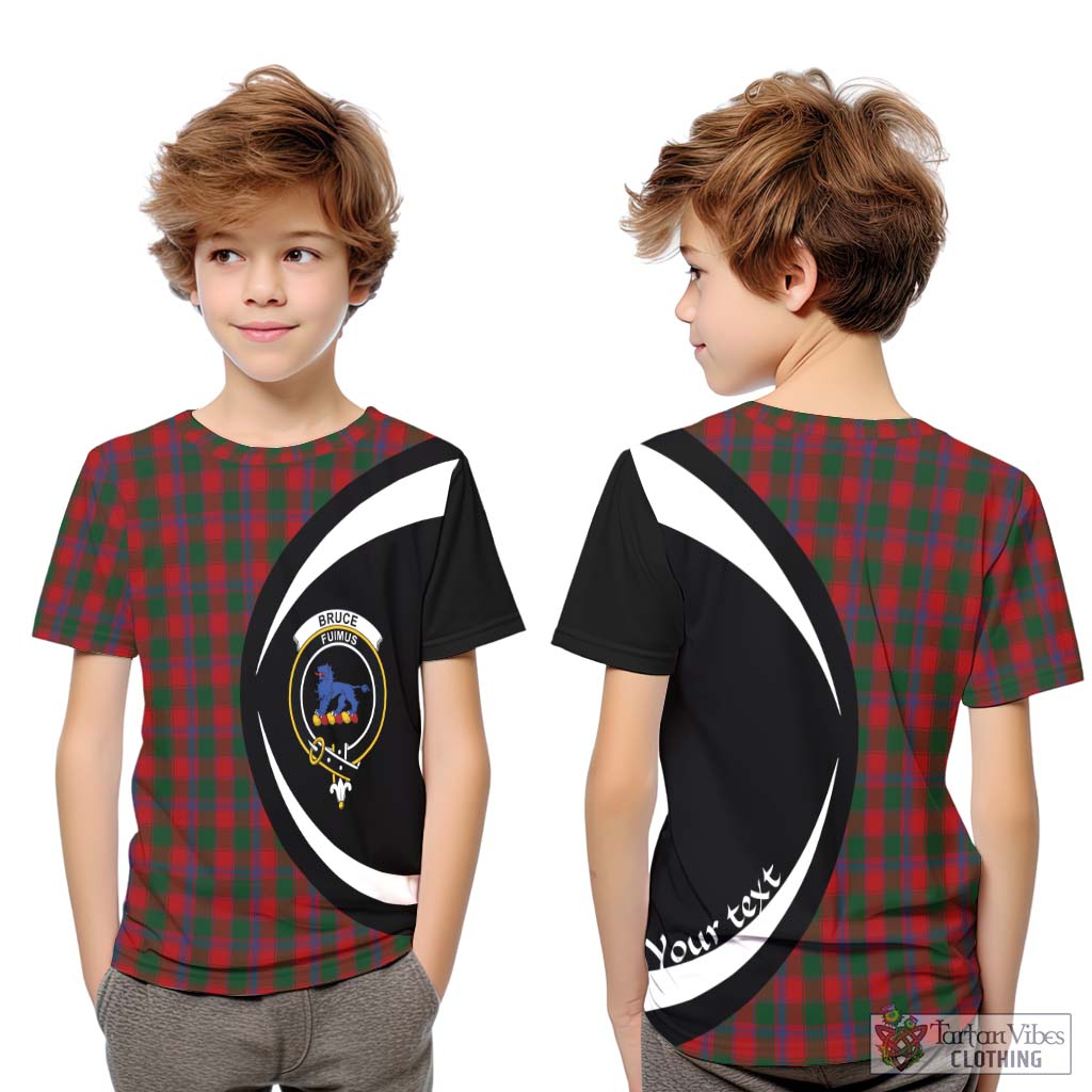 Bruce Old Tartan Kid T-Shirt with Family Crest Circle Style Youth XL Size14 - Tartan Vibes Clothing