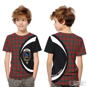 Bruce Old Tartan Kid T-Shirt with Family Crest Circle Style