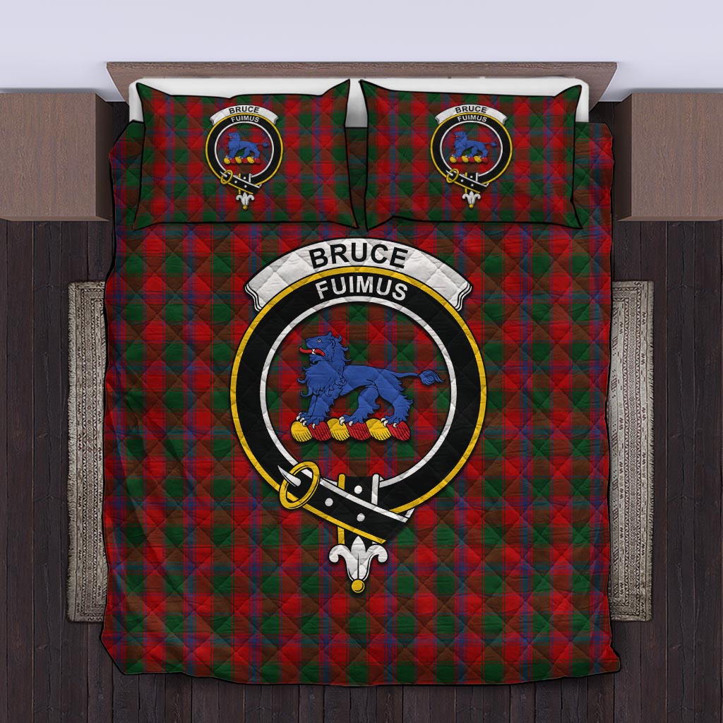 Bruce Old Tartan Quilt Bed Set with Family Crest Twin - Tartan Vibes Clothing