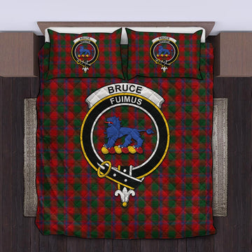 Bruce Old Tartan Quilt Bed Set with Family Crest