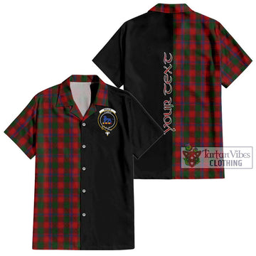 Bruce Old Tartan Short Sleeve Button Shirt with Family Crest and Half Of Me Style