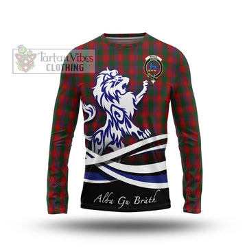 Bruce Old Tartan Long Sleeve T-Shirt with Alba Gu Brath Regal Lion Emblem