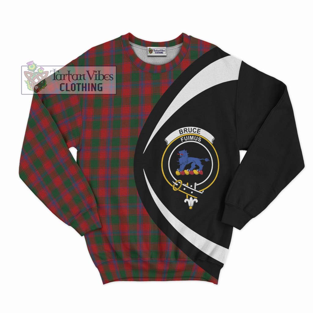 Bruce Old Tartan Sweatshirt with Family Crest Circle Style Unisex - Tartan Vibes Clothing