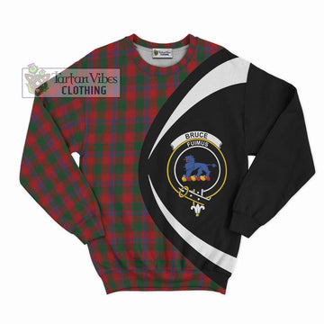 Bruce Old Tartan Sweatshirt with Family Crest Circle Style