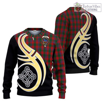 Bruce Old Tartan Ugly Sweater with Family Crest and Celtic Symbol Style