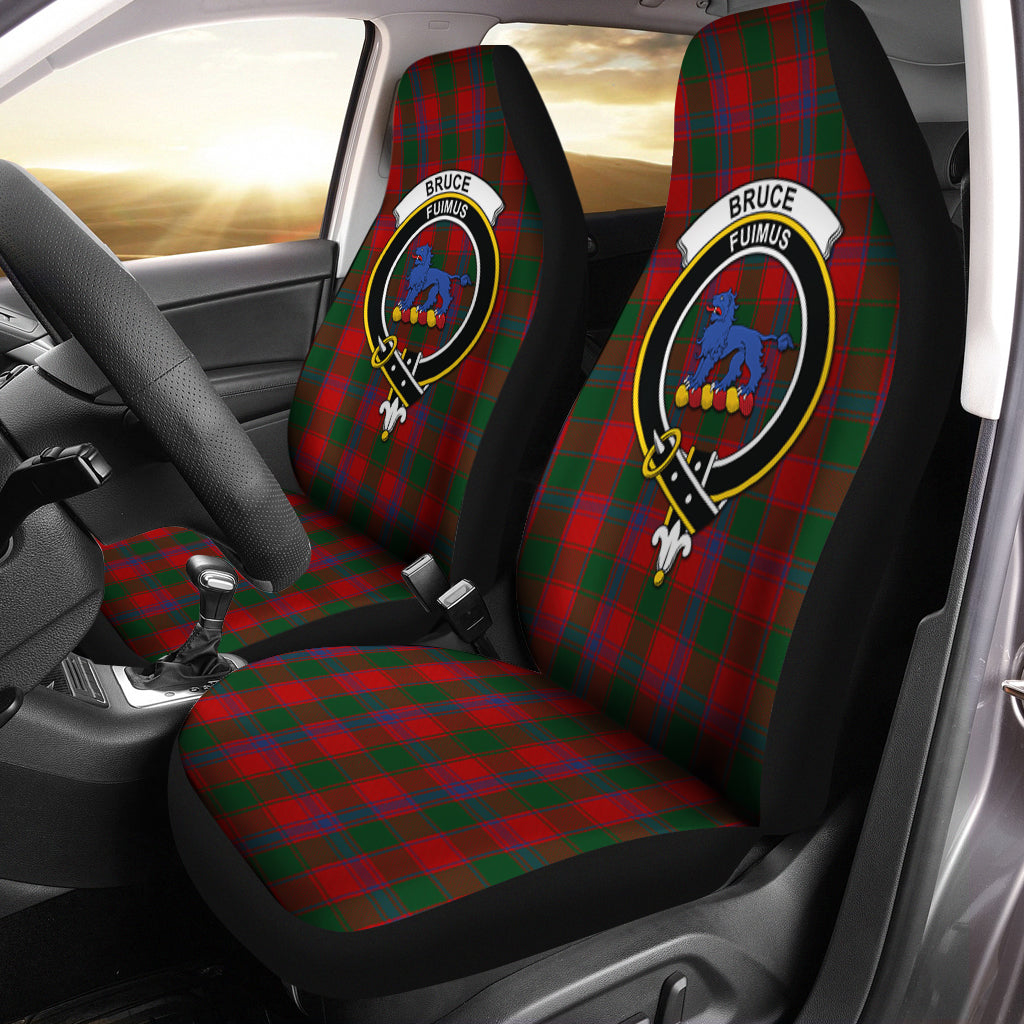 Bruce Old Tartan Car Seat Cover with Family Crest One Size - Tartanvibesclothing