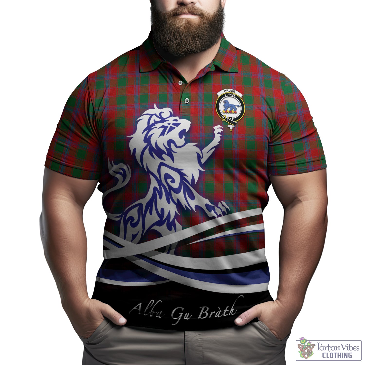 bruce-old-tartan-polo-shirt-with-alba-gu-brath-regal-lion-emblem