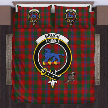 Bruce Old Tartan Bedding Set with Family Crest