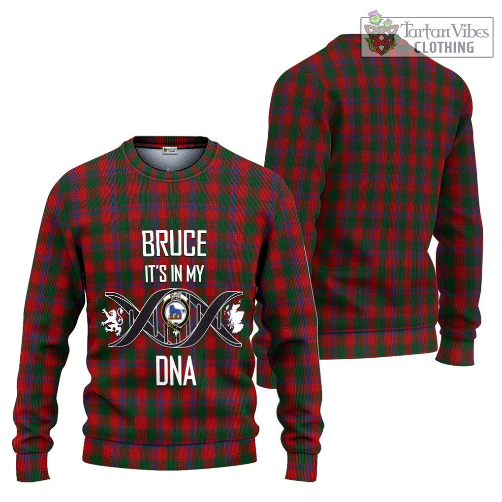 Bruce Old Tartan Knitted Sweater with Family Crest DNA In Me Style Unisex - Tartanvibesclothing Shop