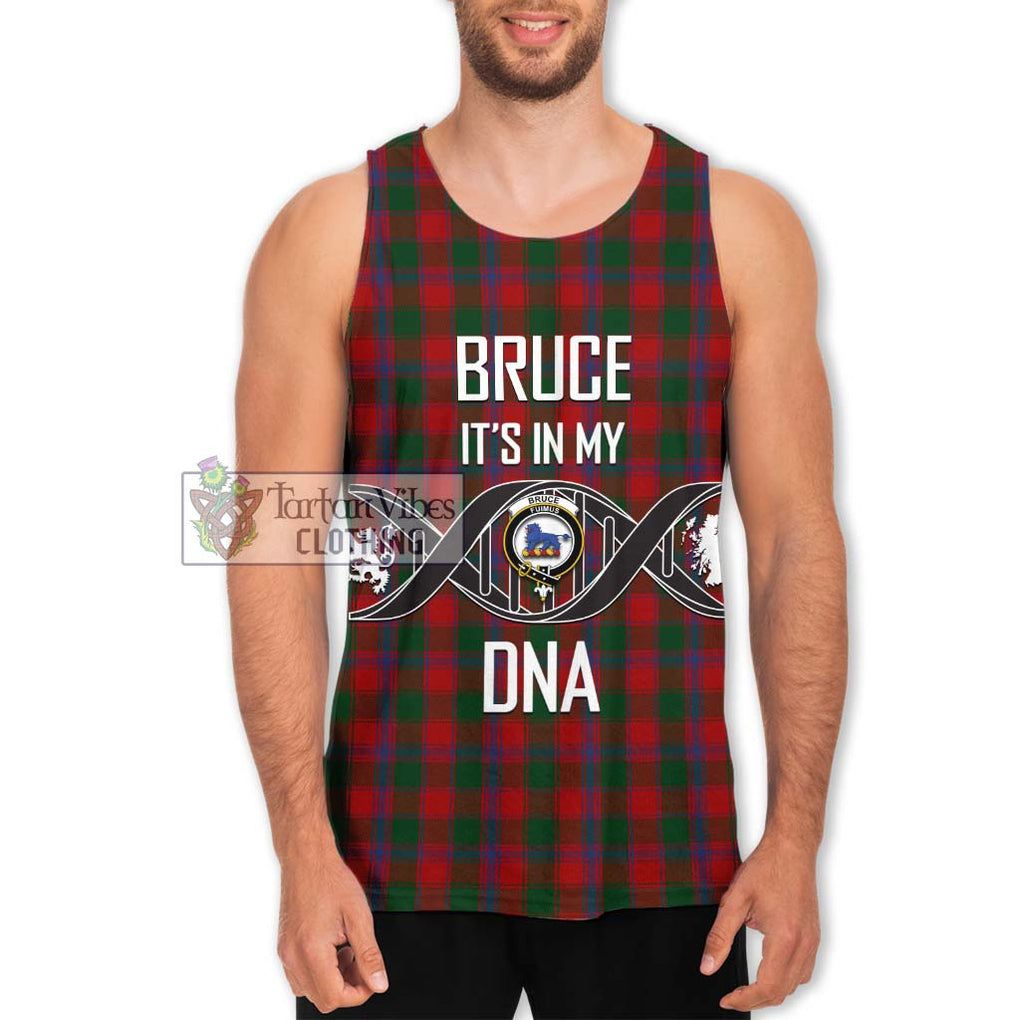 Bruce Old Tartan Men's Tank Top with Family Crest DNA In Me Style Men - Tartanvibesclothing Shop