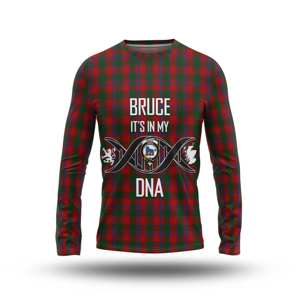 Bruce Old Tartan Long Sleeve T-Shirt with Family Crest DNA In Me Style Unisex - Tartanvibesclothing Shop