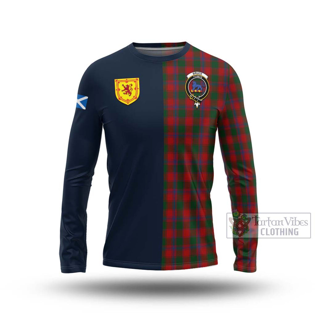 Tartan Vibes Clothing Bruce Old Tartan Long Sleeve T-Shirt with Scottish Lion Royal Arm Half Style