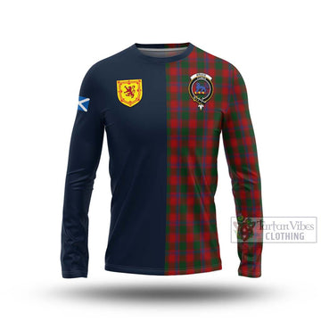 Bruce Old Tartan Long Sleeve T-Shirt Alba with Scottish Lion Royal Arm Half Style