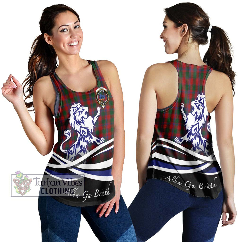 Bruce Old Tartan Women's Racerback Tanks with Alba Gu Brath Regal Lion Emblem 4XL - Tartanvibesclothing Shop