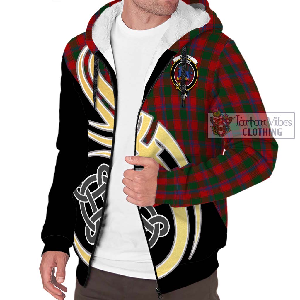 Bruce Old Tartan Sherpa Hoodie with Family Crest and Celtic Symbol Style - Tartan Vibes Clothing