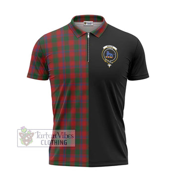 Bruce Old Tartan Zipper Polo Shirt with Family Crest and Half Of Me Style