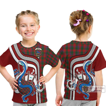 Bruce Old Tartan Kid T-Shirt with Epic Bagpipe Style