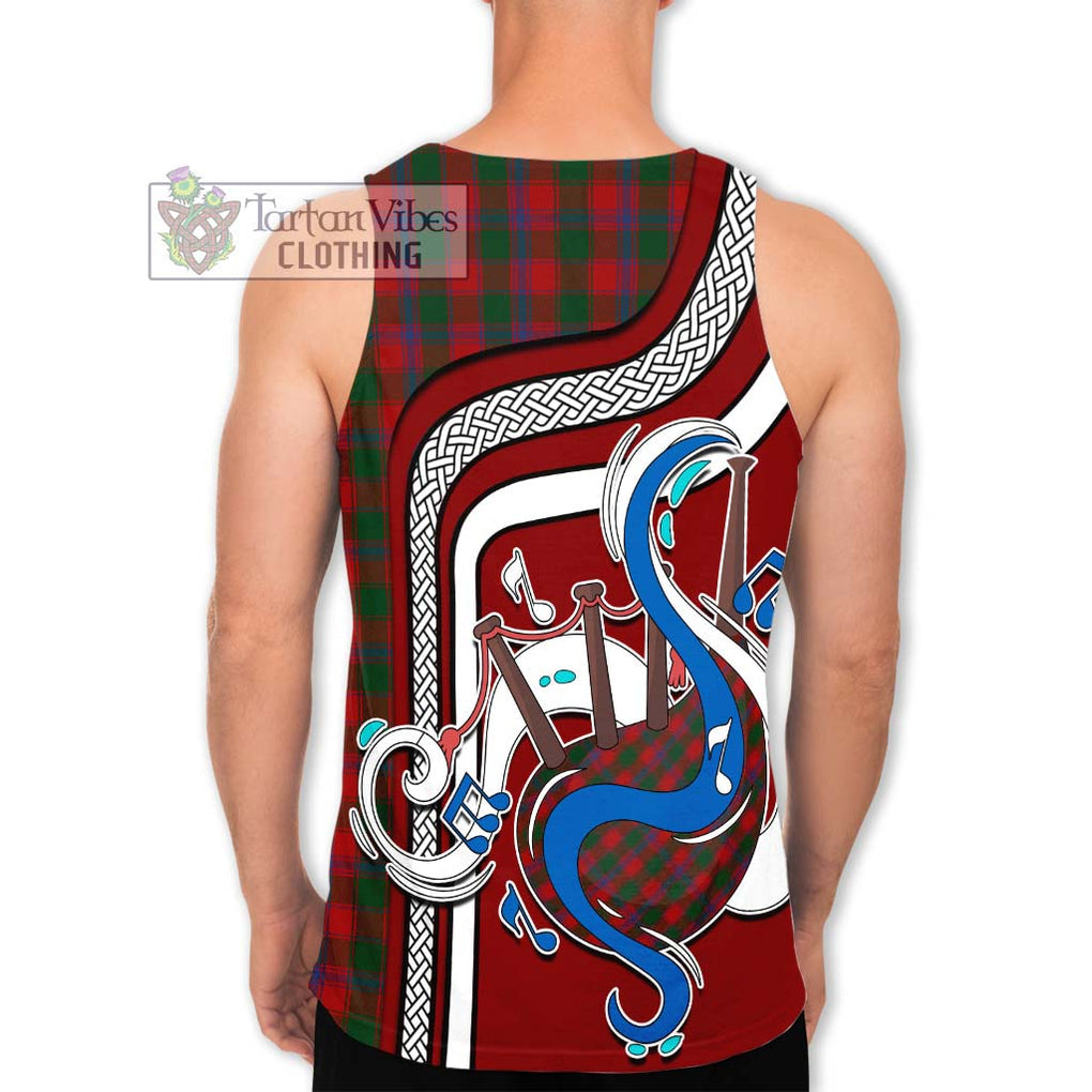 Bruce Old Tartan Men's Tank Top with Epic Bagpipe Style - Tartanvibesclothing Shop