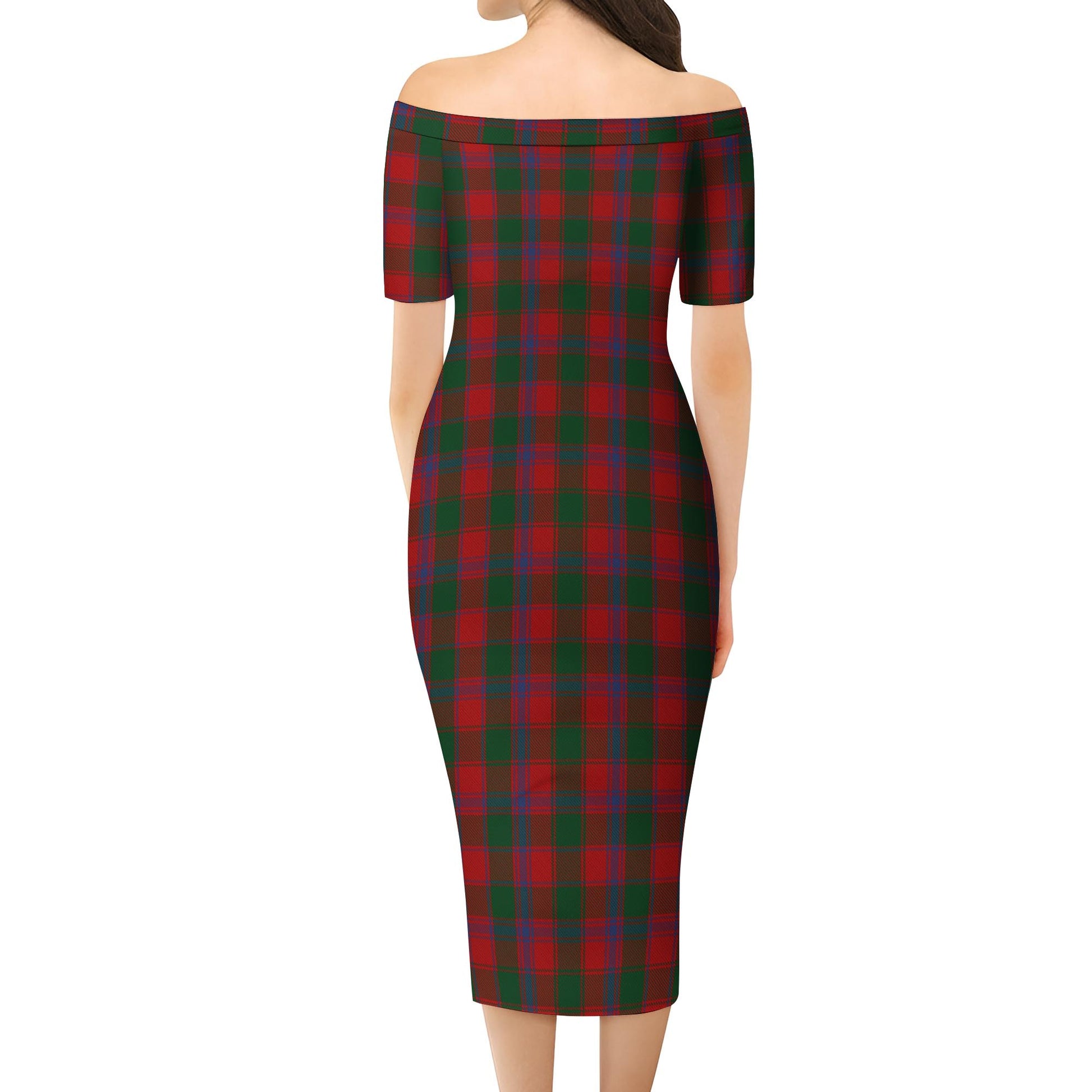 Bruce Old Tartan Off Shoulder Lady Dress - Tartanvibesclothing