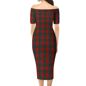 Bruce Old Tartan Off Shoulder Lady Dress