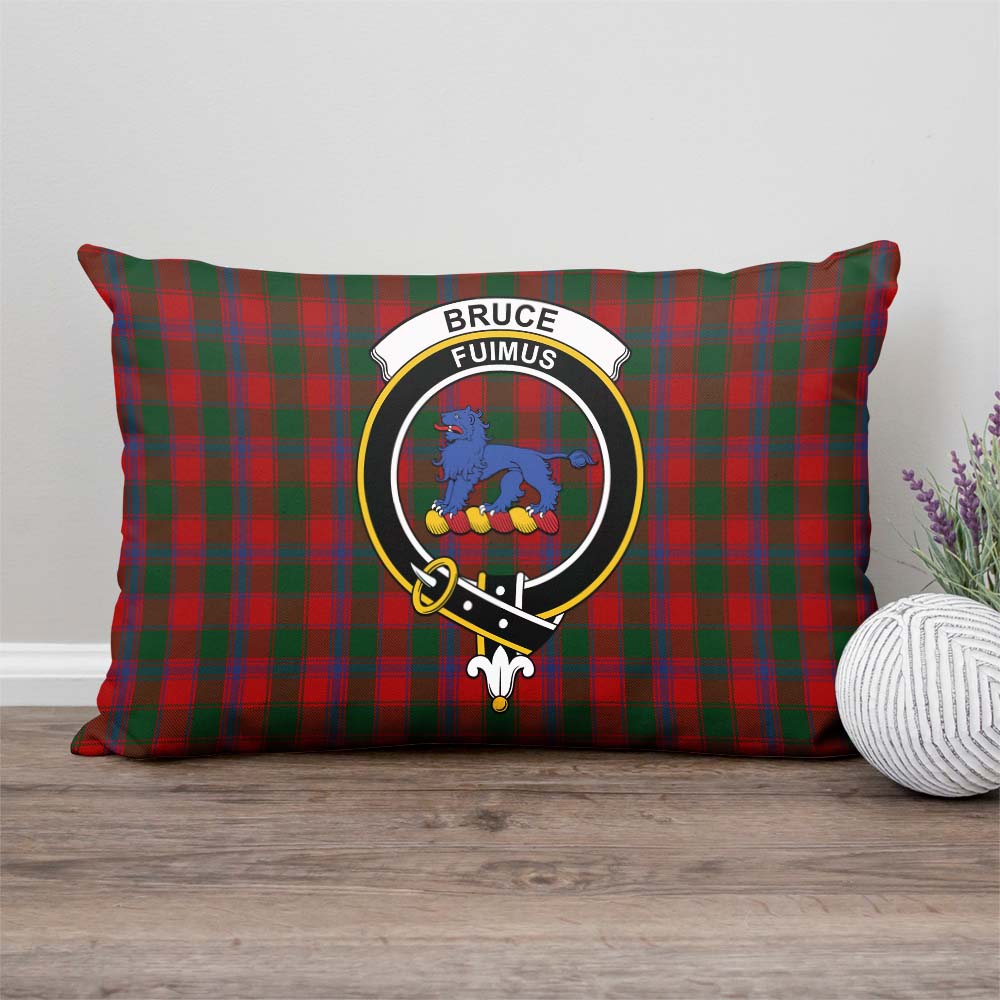 Bruce Old Tartan Pillow Cover with Family Crest Rectangle Pillow Cover - Tartanvibesclothing