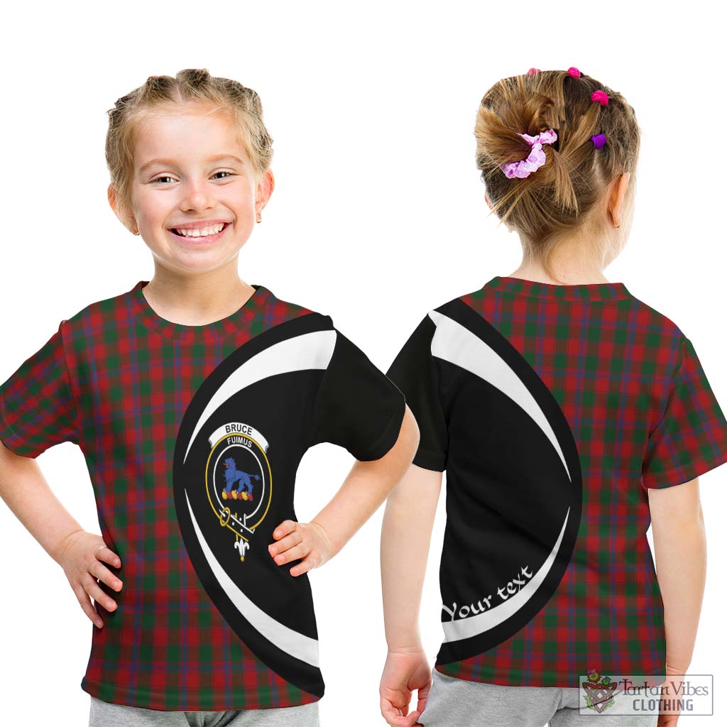 Bruce Old Tartan Kid T-Shirt with Family Crest Circle Style - Tartan Vibes Clothing