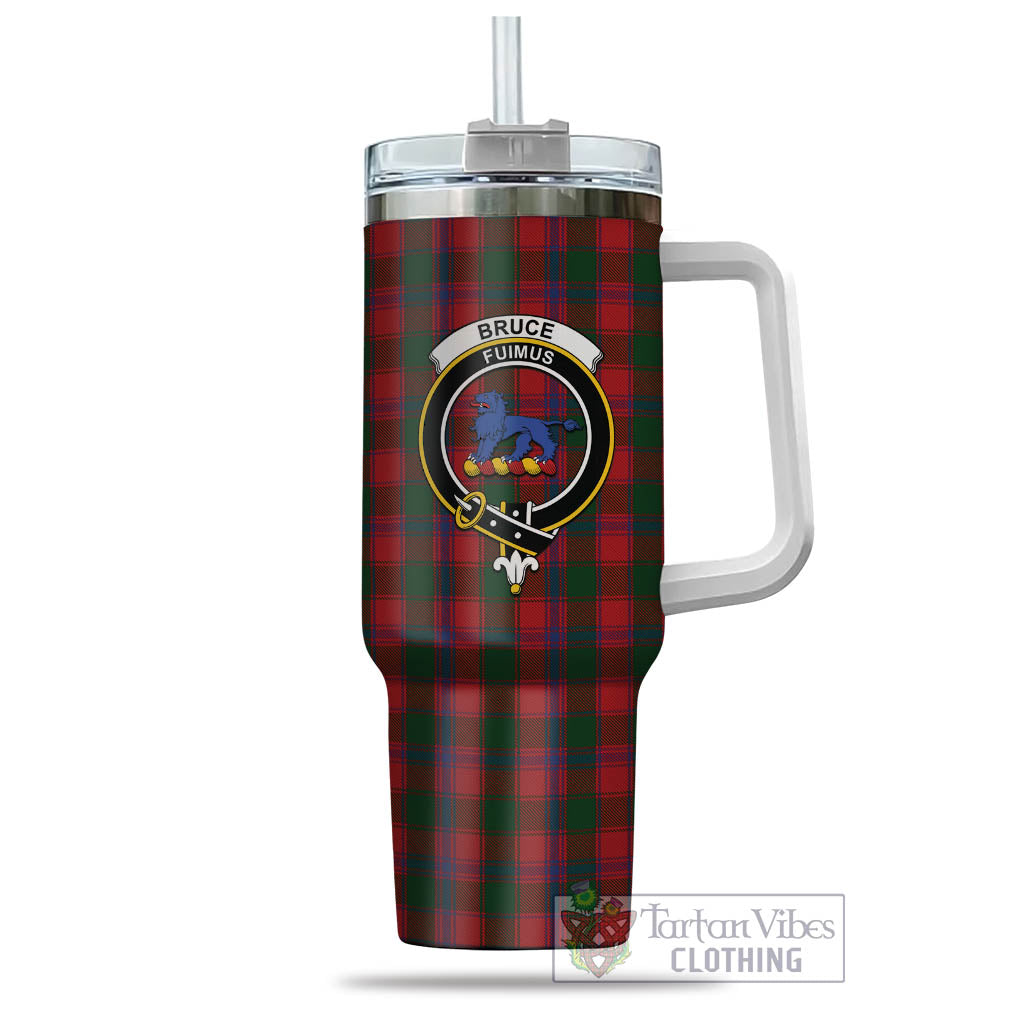 Tartan Vibes Clothing Bruce Old Tartan and Family Crest Tumbler with Handle