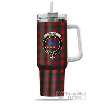 Bruce Old Tartan and Family Crest Tumbler with Handle