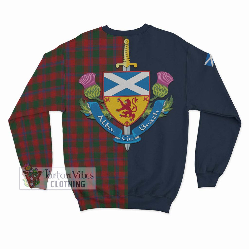 Tartan Vibes Clothing Bruce Old Tartan Sweatshirt with Scottish Lion Royal Arm Half Style