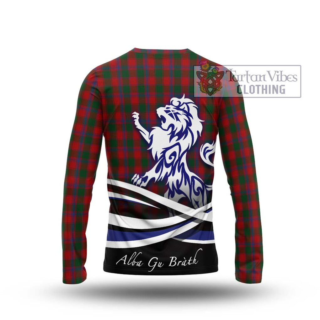 Bruce Old Tartan Long Sleeve T-Shirt with Alba Gu Brath Regal Lion Emblem - Tartanvibesclothing Shop