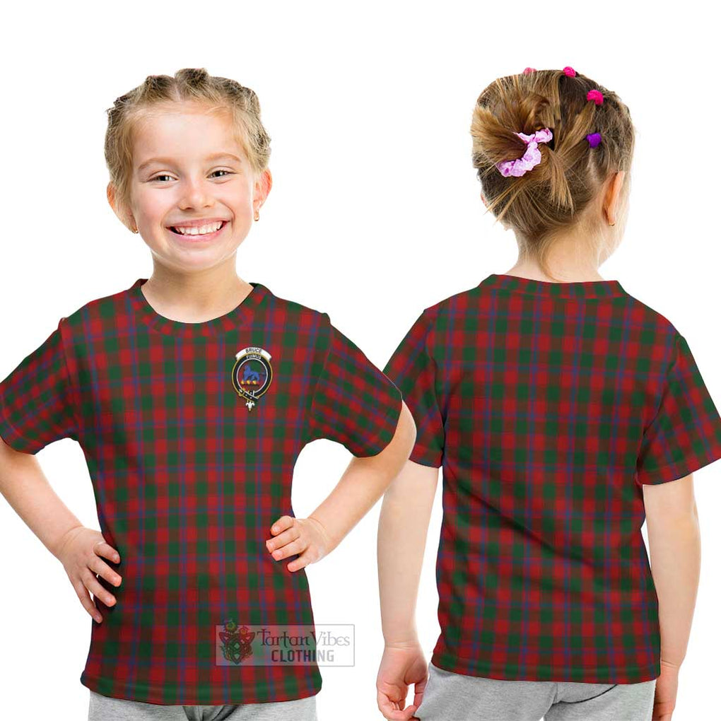 Bruce Old Tartan Kid T-Shirt with Family Crest - Tartanvibesclothing Shop