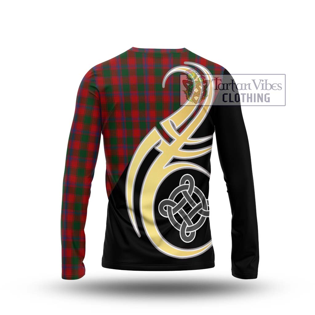 Bruce Old Tartan Long Sleeve T-Shirt with Family Crest and Celtic Symbol Style - Tartan Vibes Clothing