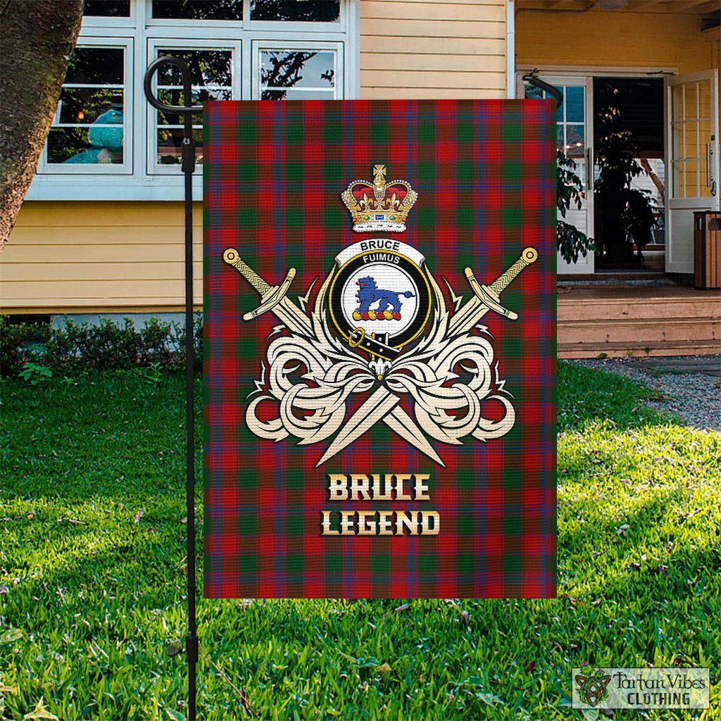 Tartan Vibes Clothing Bruce Old Tartan Flag with Clan Crest and the Golden Sword of Courageous Legacy