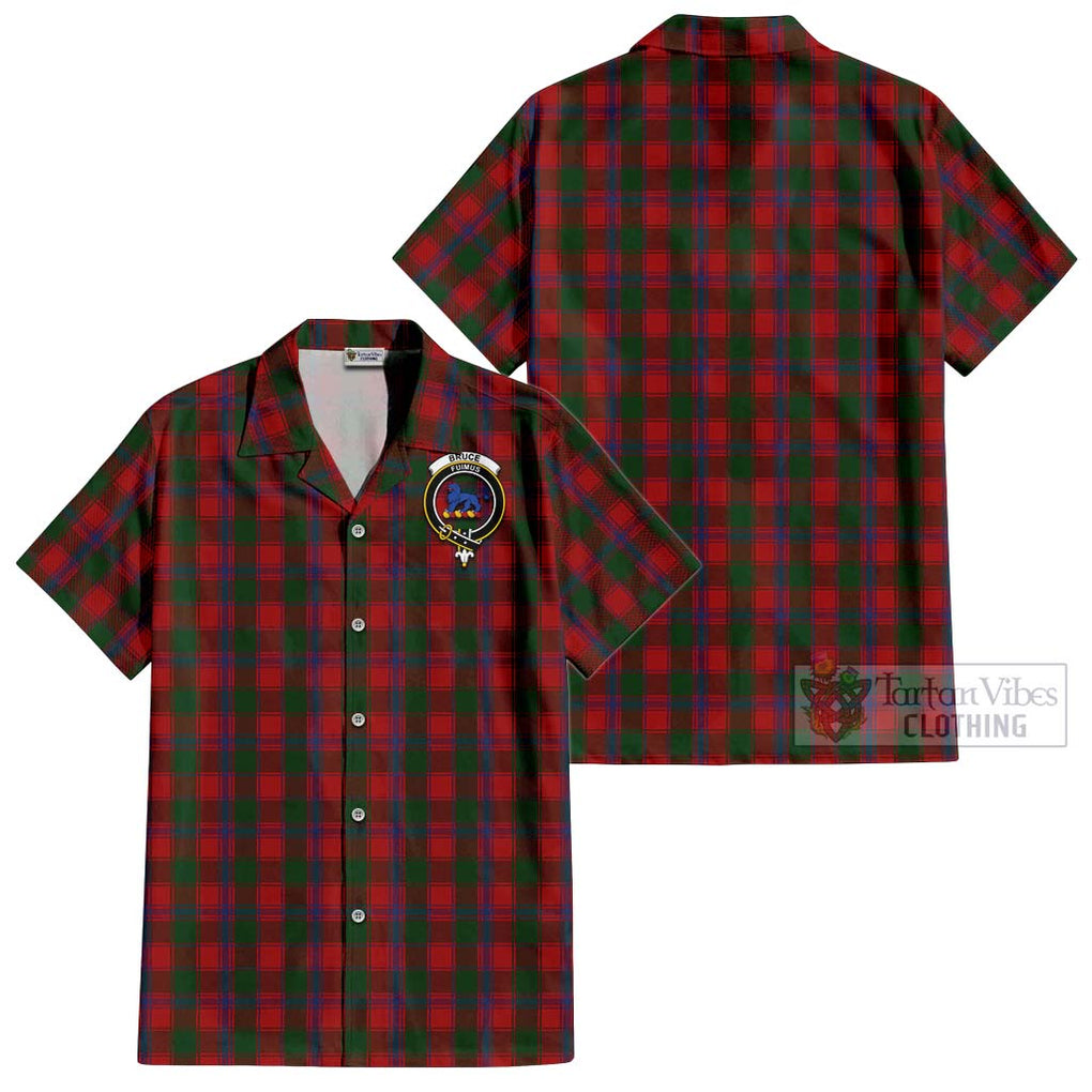 Bruce Old Tartan Cotton Hawaiian Shirt with Family Crest Kid - Tartan Vibes Clothing