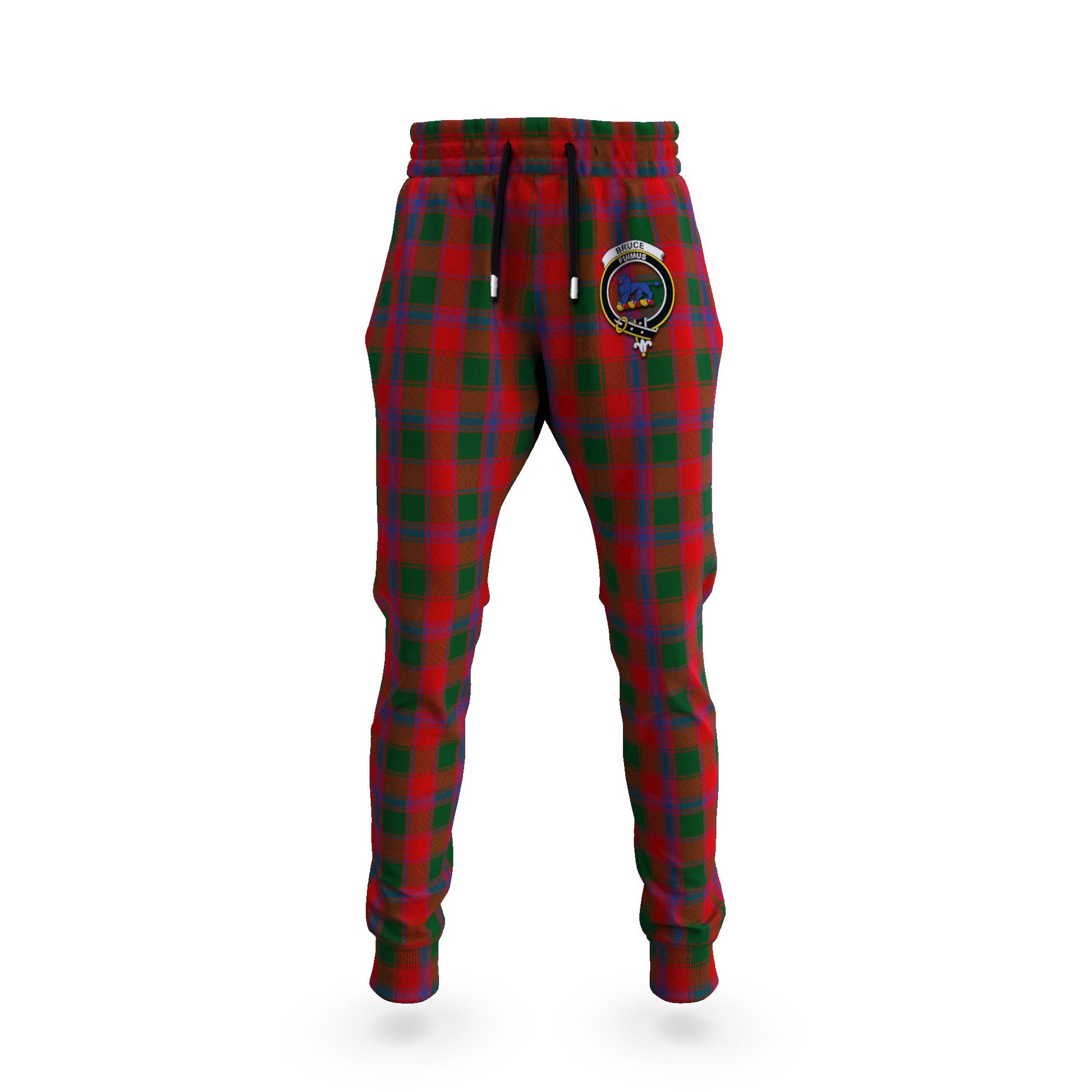 Bruce Old Tartan Joggers Pants with Family Crest 5XL - Tartan Vibes Clothing