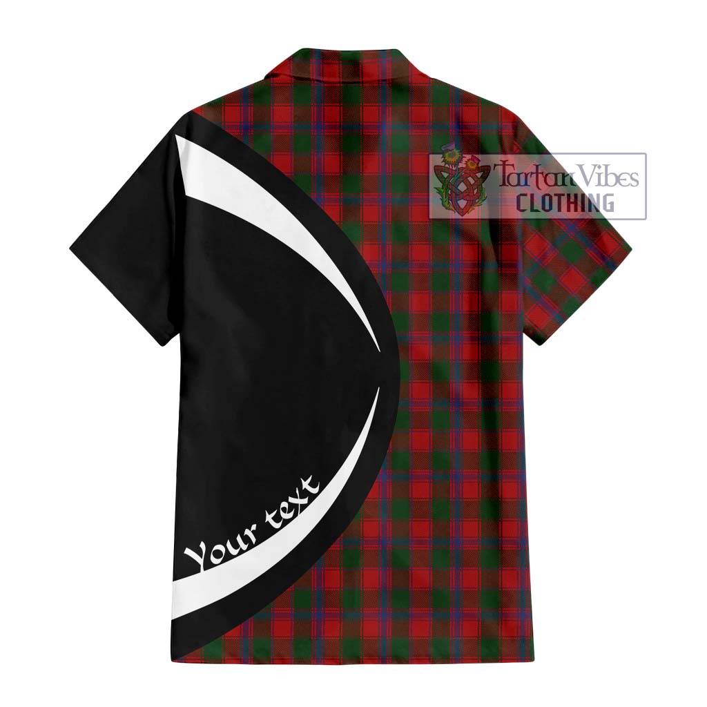 Bruce Old Tartan Short Sleeve Button Up with Family Crest Circle Style - Tartan Vibes Clothing