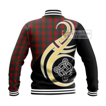 Bruce Old Tartan Baseball Jacket with Family Crest and Celtic Symbol Style