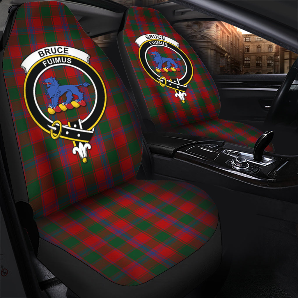 Bruce Old Tartan Car Seat Cover with Family Crest - Tartanvibesclothing