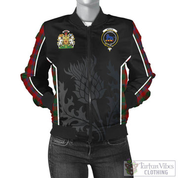 Bruce Old Tartan Bomber Jacket with Family Crest and Scottish Thistle Vibes Sport Style