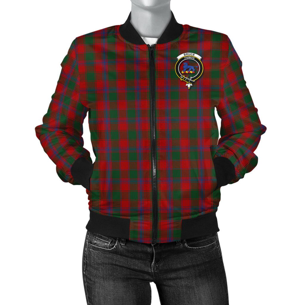 Bruce Old Tartan Bomber Jacket with Family Crest - Tartanvibesclothing