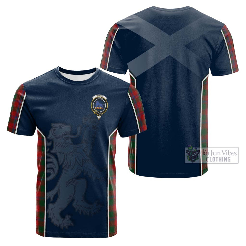 Tartan Vibes Clothing Bruce Old Tartan Cotton T-shirt with Family Crest and Lion Rampant Vibes Sport Style