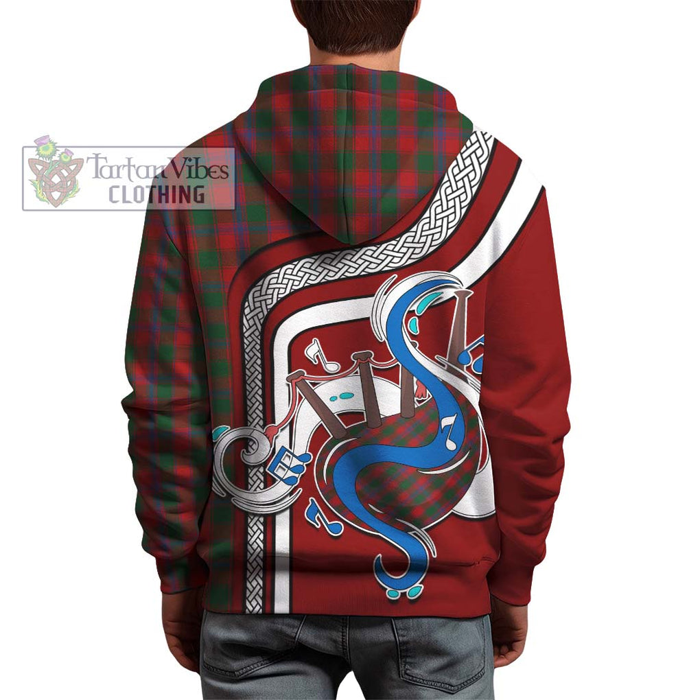 Bruce Old Tartan Hoodie with Epic Bagpipe Style - Tartanvibesclothing Shop