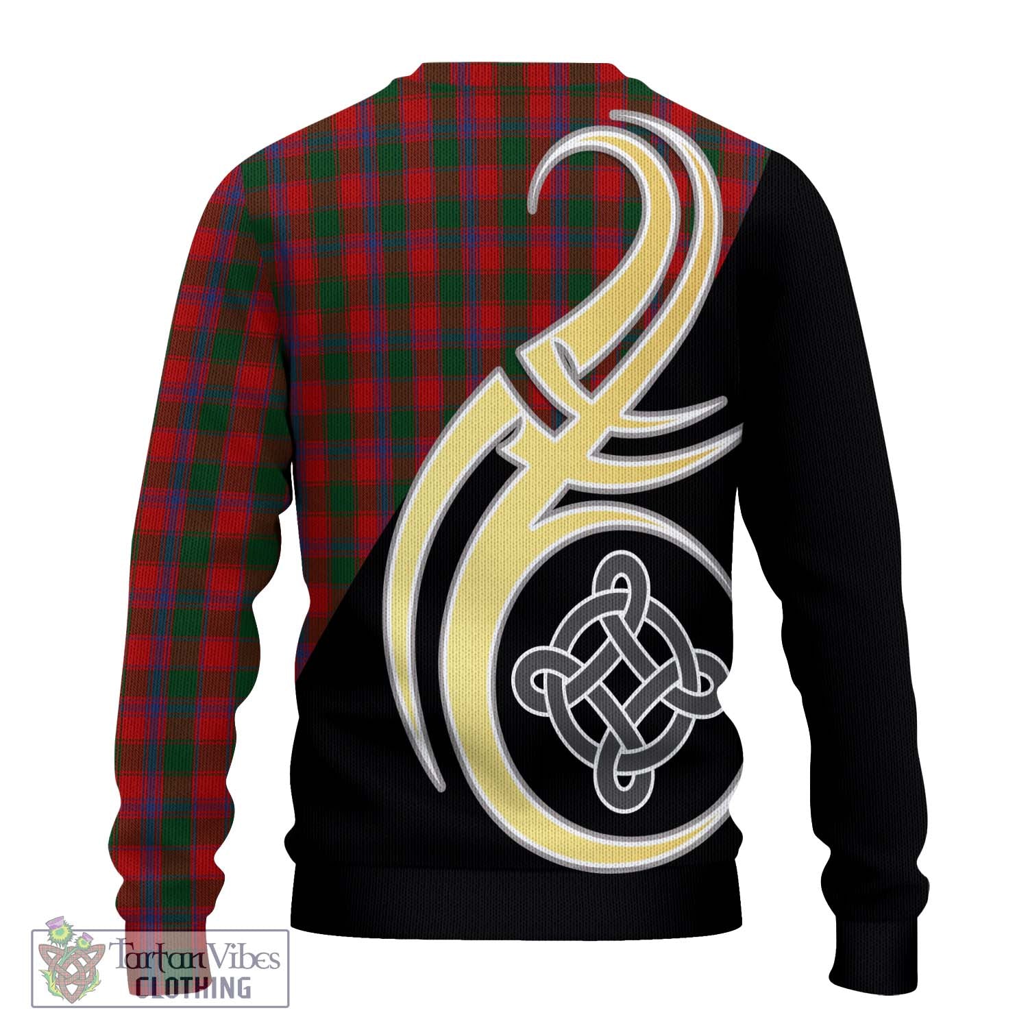 Bruce Old Tartan Knitted Sweater with Family Crest and Celtic Symbol Style - Tartan Vibes Clothing