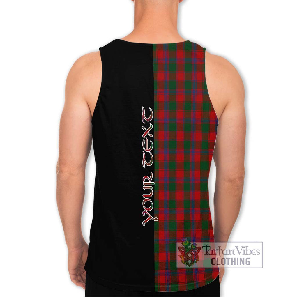 Bruce Old Tartan Men's Tank Top with Family Crest and Half Of Me Style - Tartanvibesclothing Shop