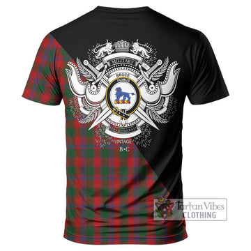 Bruce Old Tartan T-Shirt with Family Crest and Military Logo Style