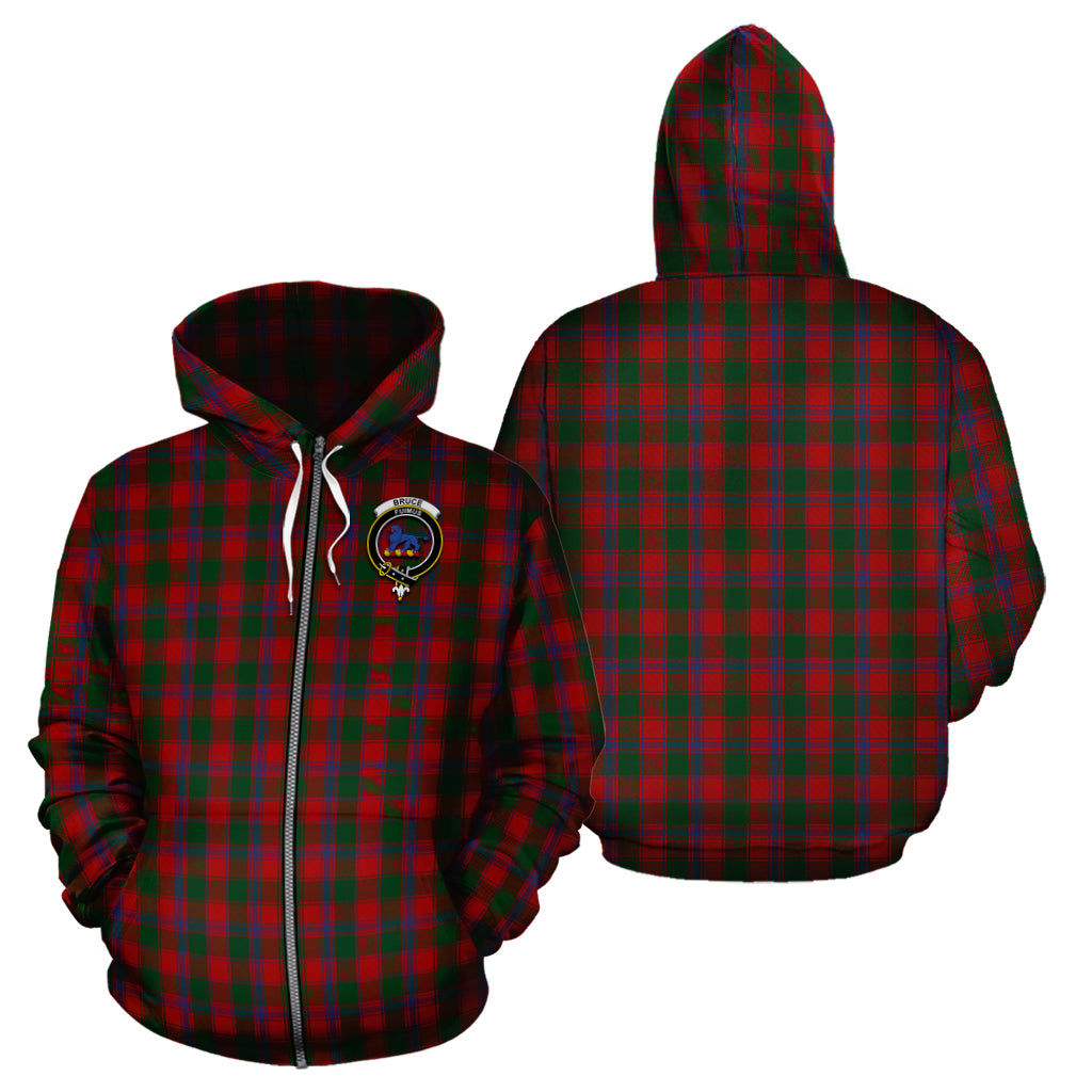 Bruce Old Tartan Hoodie with Family Crest - Tartanvibesclothing