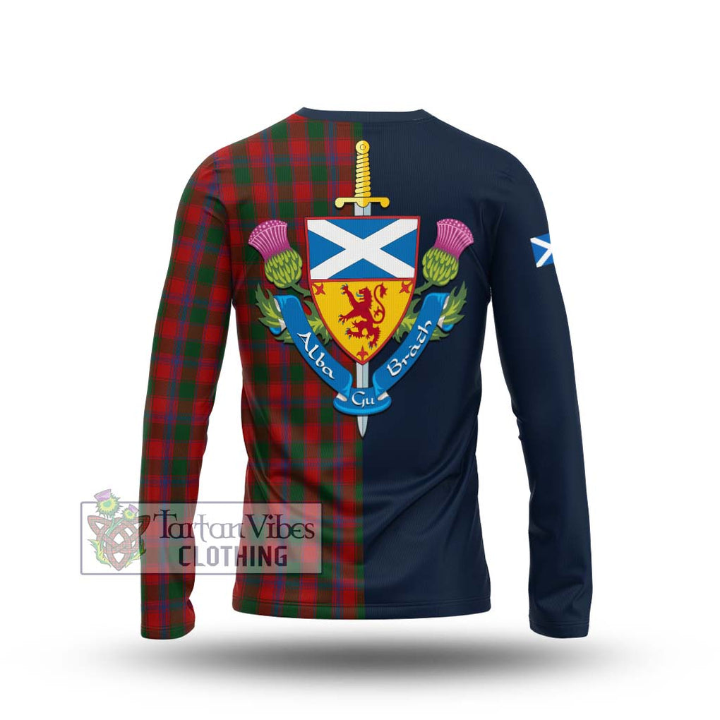 Tartan Vibes Clothing Bruce Old Tartan Long Sleeve T-Shirt with Scottish Lion Royal Arm Half Style