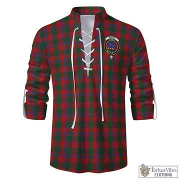 Bruce Old Tartan Men's Scottish Traditional Jacobite Ghillie Kilt Shirt with Family Crest