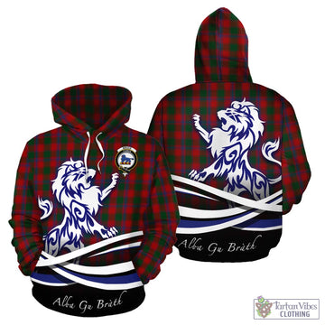 Bruce Old Tartan Hoodie with Alba Gu Brath Regal Lion Emblem